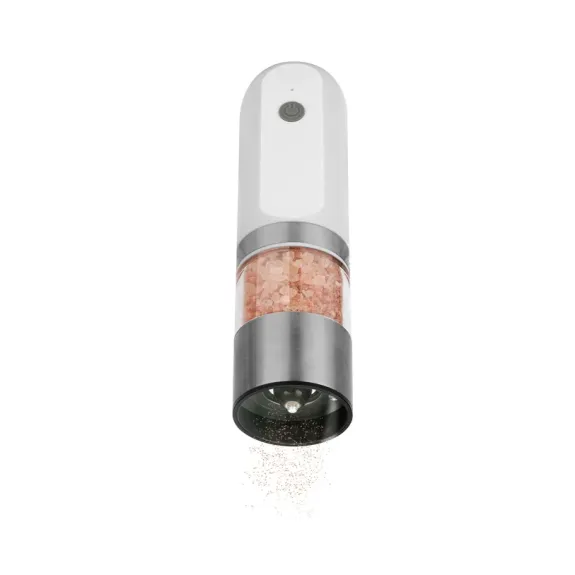Електрическа мелничка за сол или пипер с USB зареждане - бяла