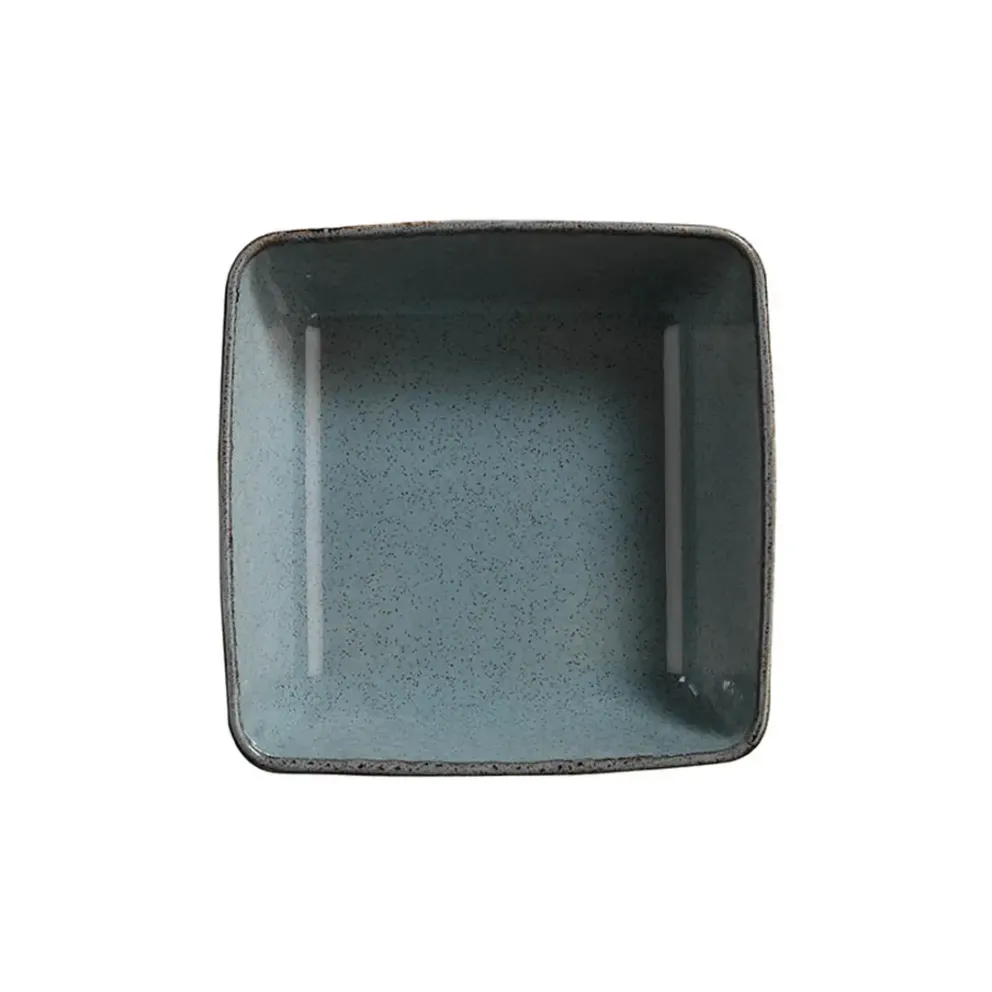 Чиния дълбока квадрат 13см - Kutahya Pearl Tan Blue - 1 брой