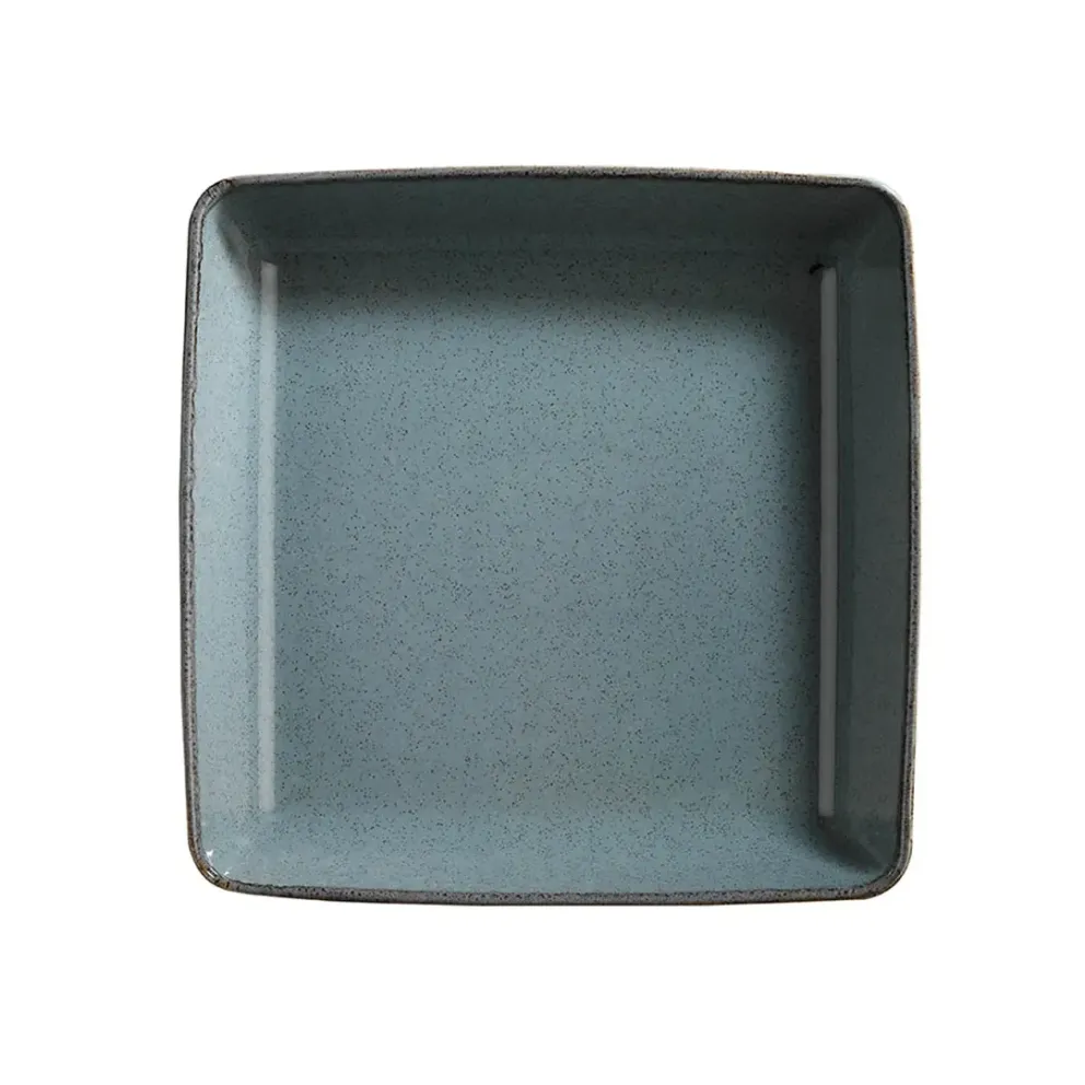 Чиния дълбока квадрат 19см - Kutahya Pearl Tan Blue - 1 брой