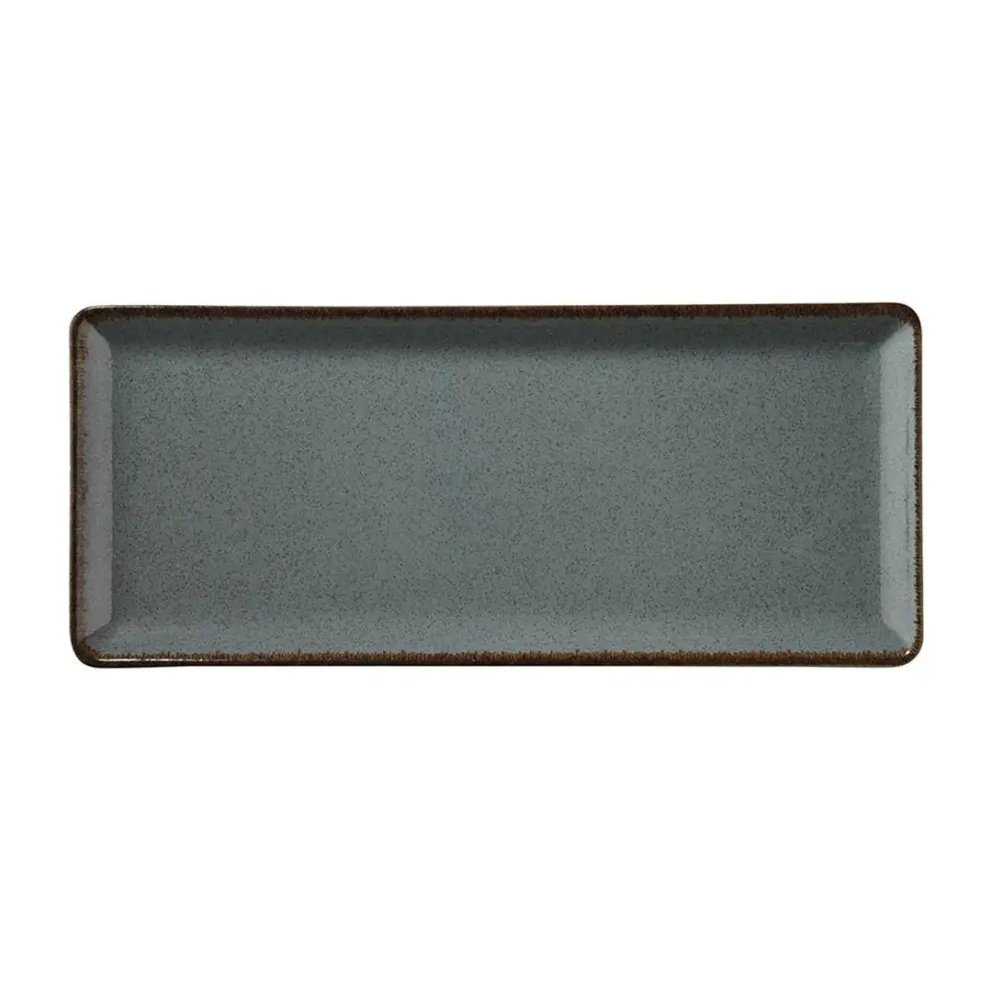 Правоъгълно плато 35см x 15см - Kutahya Pearl Tan Blue - 1 брой