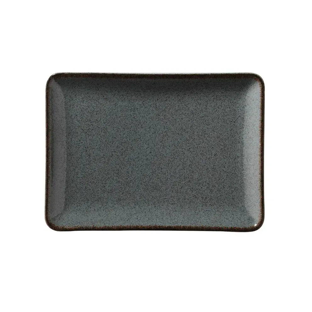 Правоъгълно плато 18см x 13см - Kutahya Pearl Tan Blue - 1 брой