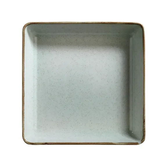 Чиния дълбока квадрат 19см - Kutahya Pearl Tan Green - 1 брой