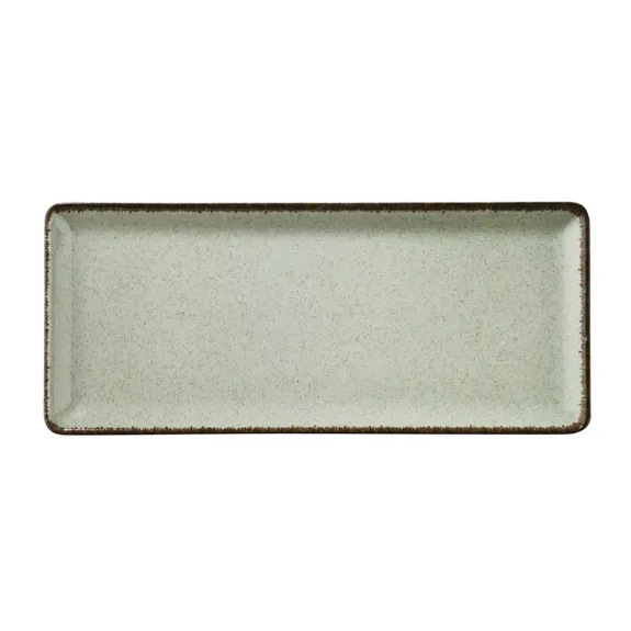 Правоъгълно плато 35см x 15см - Kutahya Pearl Tan Green - 1 брой
