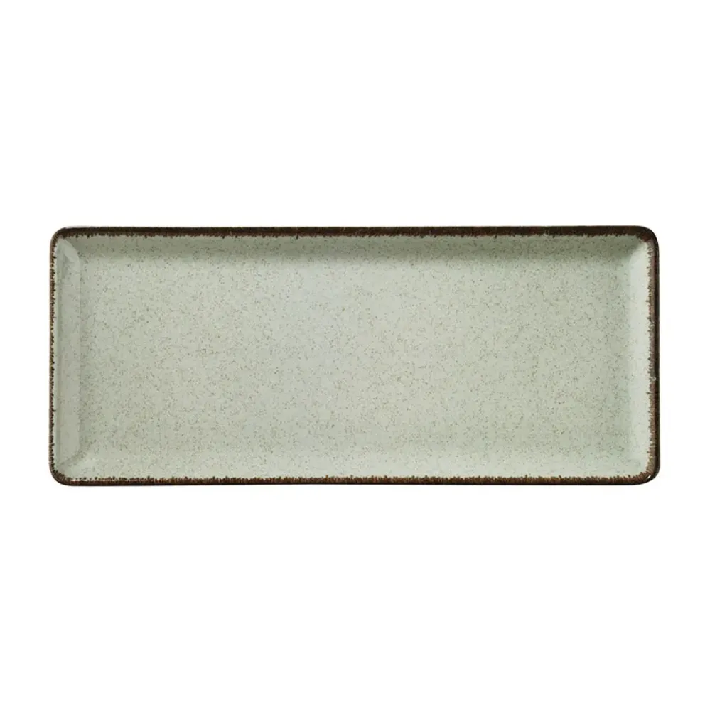 Правоъгълно плато 35см x 15см - Kutahya Pearl Tan Green - 1 брой