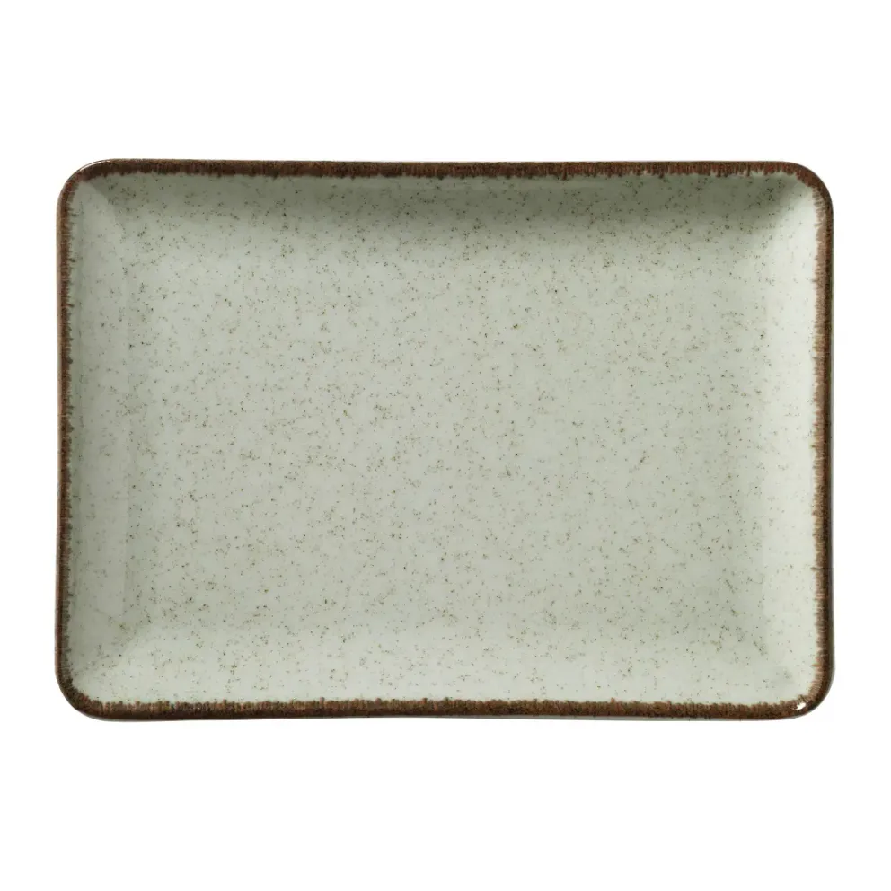 Правоъгълно плато 35см x 26см - Kutahya Pearl Tan Green - 1 брой
