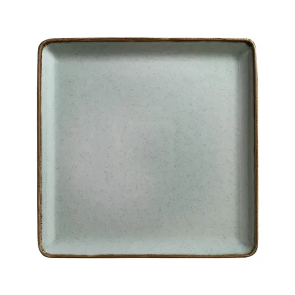 Порцеланова чиния квадрат 23см - Kutahya Pearl Tan Green - 1 брой
