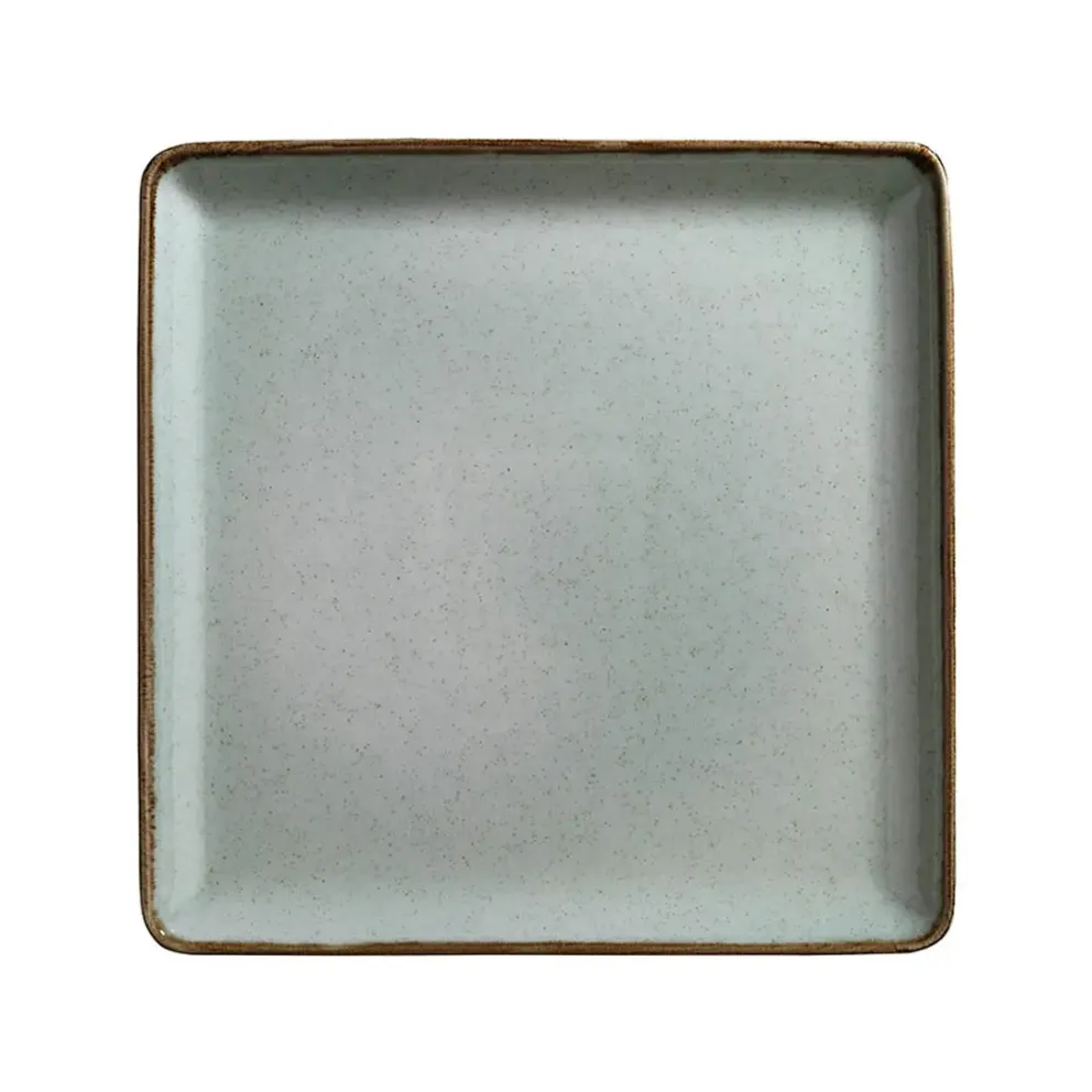 Порцеланова чиния квадрат 23см - Kutahya Pearl Tan Green - 1 брой