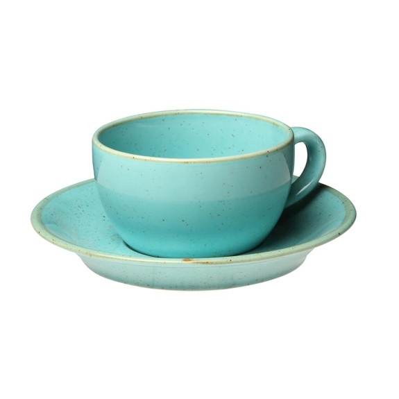 Чаша с чинийка 210мл - тюркоаз - Porland Seasons Turquoise - 1 брой
