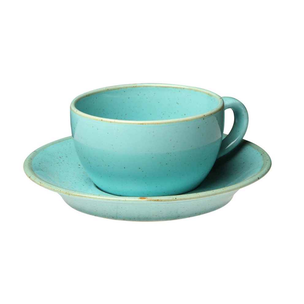 Чаша с чинийка 210мл - тюркоаз - Porland Seasons Turquoise - 1 брой