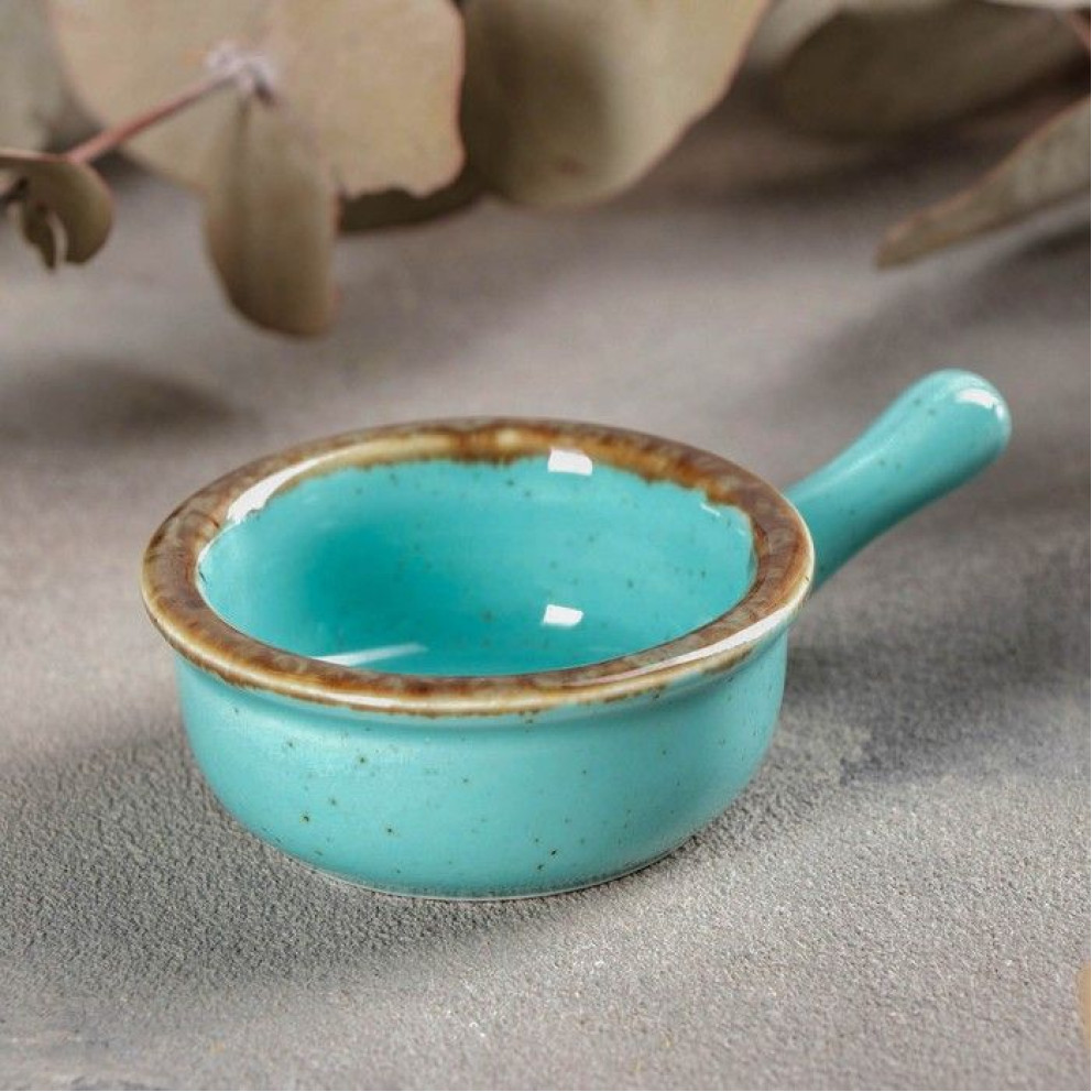 Купичка с дръжка 6см - тюркоаз - Porland Seasons Turquoise - 1 брой