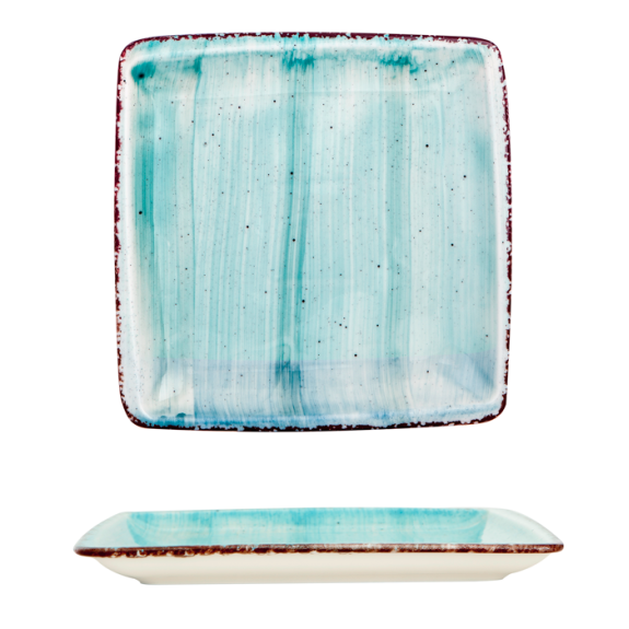 Квадратна чиния 22x22см - Gural Turquoise - 1 брой