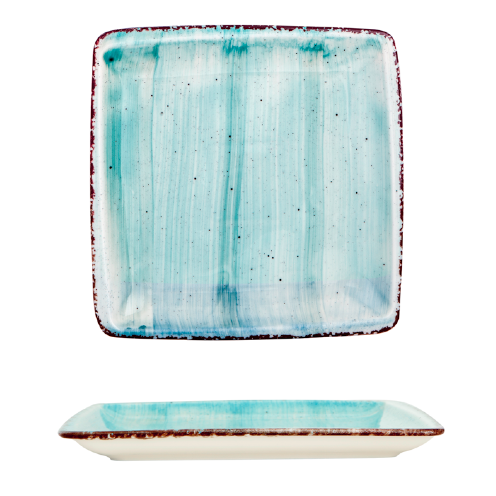 Квадратна чиния 19x19см - Gural Turquoise - 1 брой