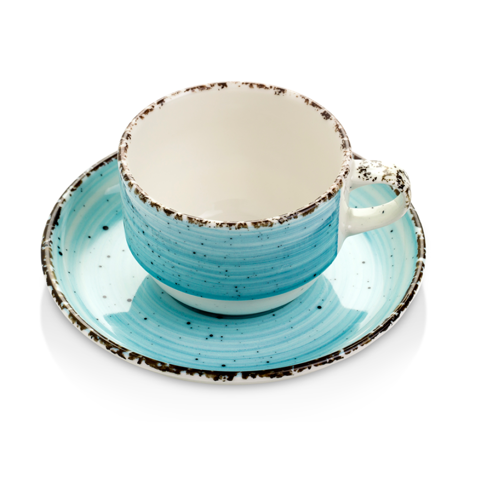 Чаша за чай с чинийка 230мл - Gural Turquoise- 1 брой