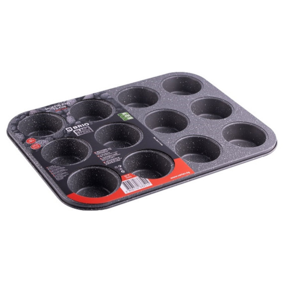 Форма за мъфини - 12 броя - Brio Black Stone