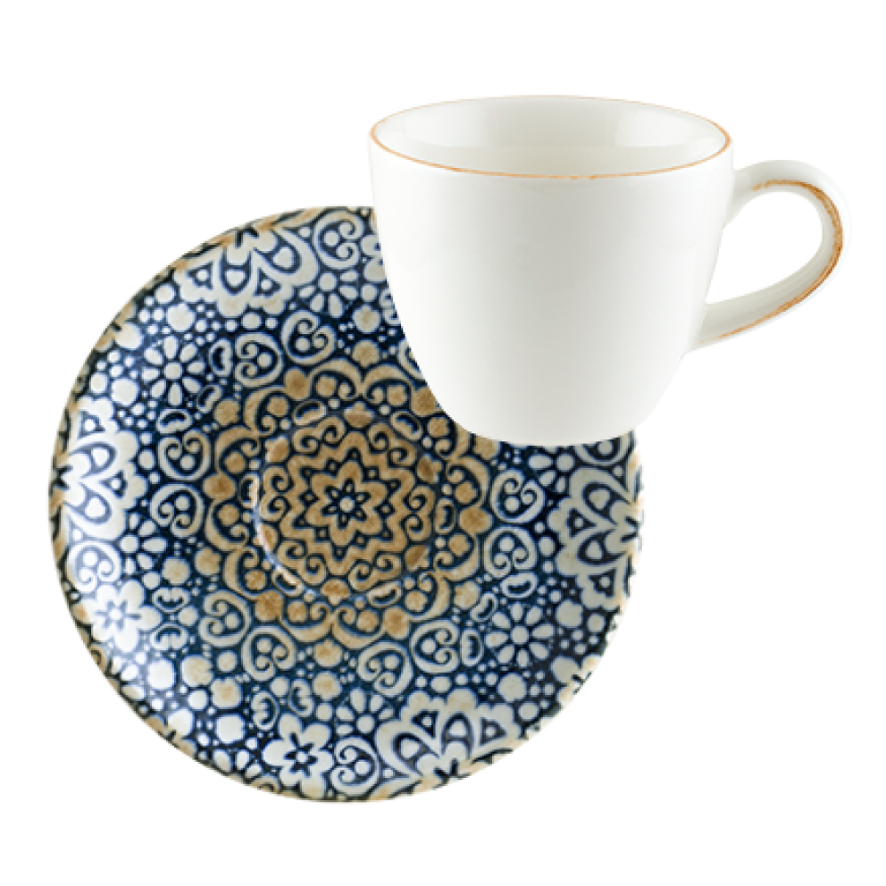 Чаша за кафе 80ml с чинийка - 1 брой - Bonna Alhambra