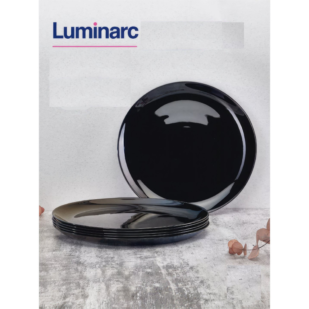Основна чиния 25см Luminarc Diwali черна - 6 броя